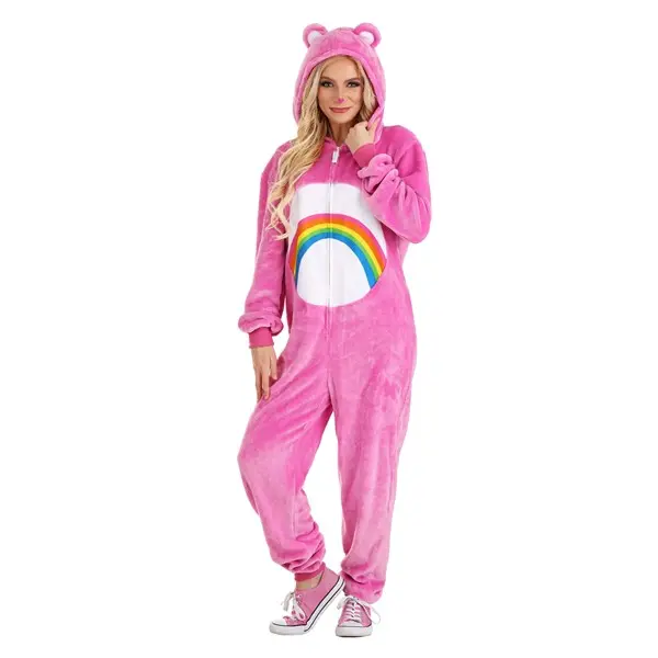 Adult Cheer Bear Care Bear Onesie, Rainbow, Hoodie