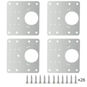 4 Pcs Stainless Steel Hinge Repair Plates – Heavy-duty fixing brackets for cabinet doors and wardrobe hinges. Durable repair kit for broken furniture hinges, easy installation hardware for home maintenance and DIY projects.