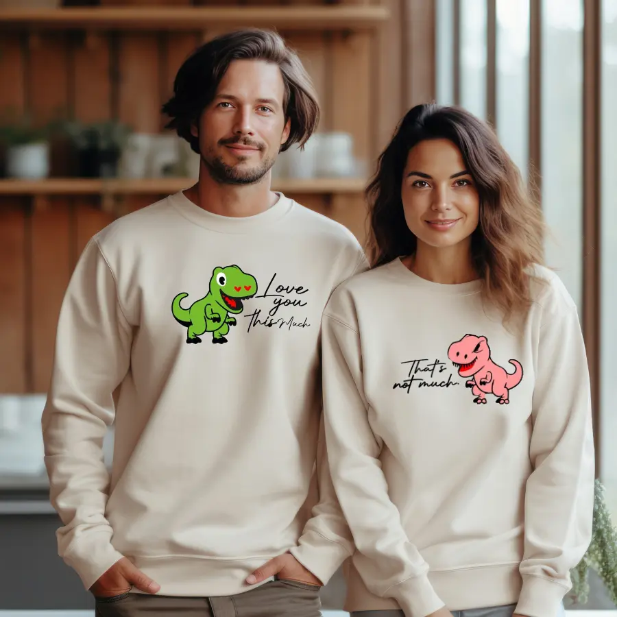 Funny TRex Couple Shirts, Cute Couple Hoodies, Matching Sweatshirts, gift for couples, valentines day gift, couples crewneck