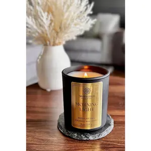 Marigold Candle Co. Morning Light Candle – Mint & Citrus 8 oz Coconut Wax 40 Hour Burn Time Fresh Bright Energizing Scent Hand Poured in Missouri - Decor