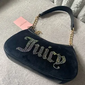 Juicy Couture Obsession Shoulder Bag - Black with Gold hardwarre and rhinestone logo detail- Bling Juicy couture Purse