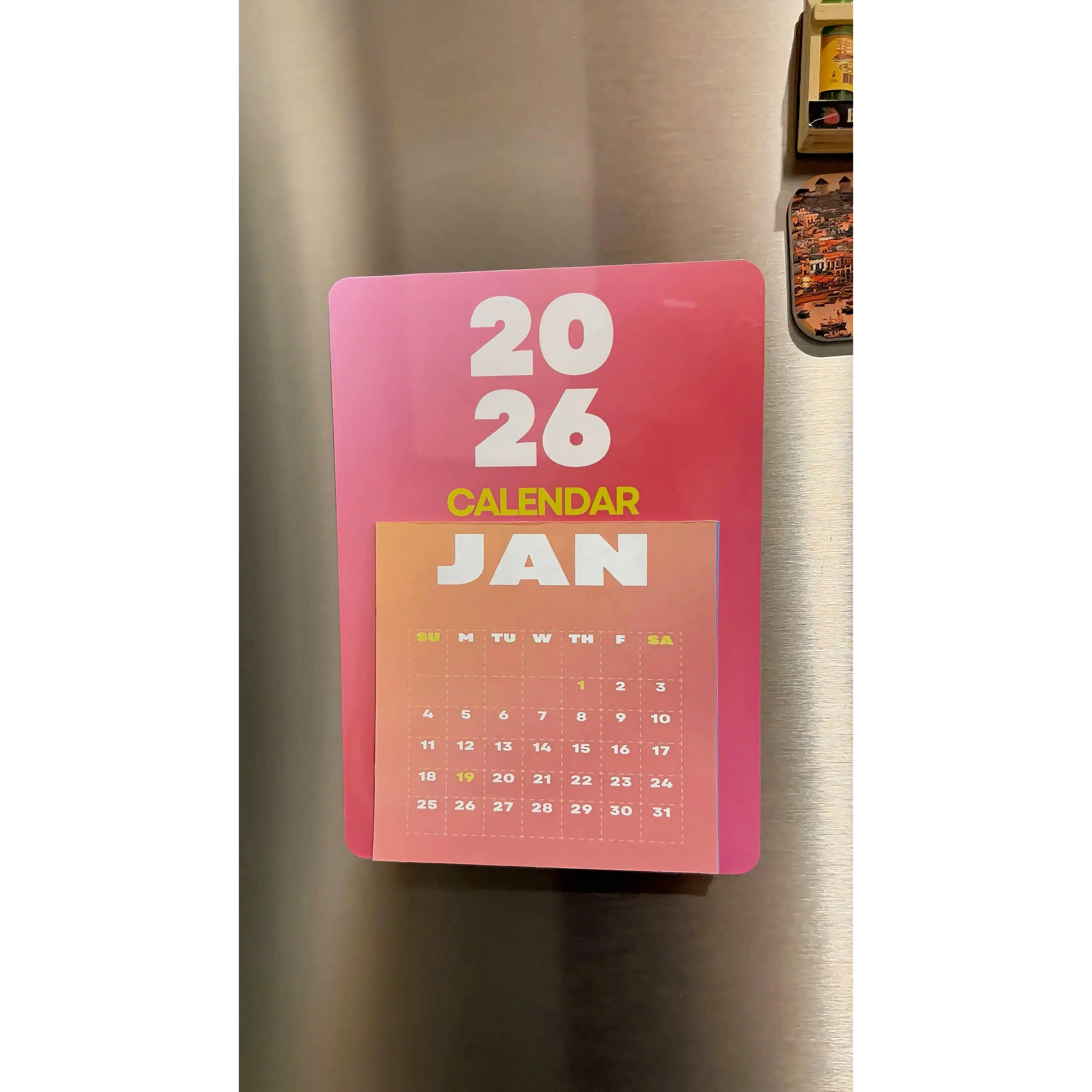 2026 Calendar Fridge Magnet - Bright Colors