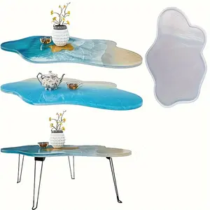LEQU Irregular River Table Silicone Mold for Plaster,Resin Molds,Aromatherapy Decoration Modern Simple Style Multi-functional Display Home Decorations Drop Glue Handicrafts