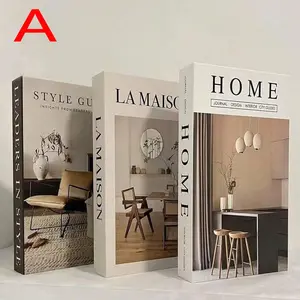 3pcs Elegant Paper Decorative Ornaments, High-End Fake Books, Modern Home Decoration, Desktop Ornament, Valentine's Day Ramadan Festival Props, Trendy Desktop Ornaments