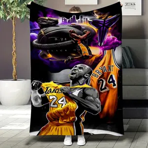 Kobe basketball elements Black Mamba jersey is perfect for sofa, living room decoration, sofa blanket, blanket, nap blanket, Custom Image Blanket, plush texture