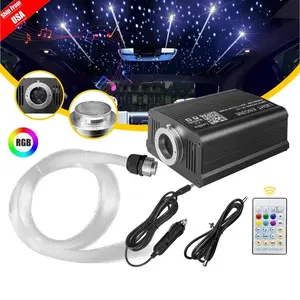 500PCS Fiber Optic Car Headliner Star Light Kit, RGBW Roof Twinkle Ceiling Lights, Bluetooth APP Control Music Sync, 15 Colors Adjustable Brightness Speed for Car & Home