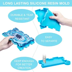 1Set Epoxy Silicone Large Storage Container with Lid, Resin Rectangle Box Mold for Casting, DIY Organizer for Dominoes, Coffee Pods, Jewelry, Napkin, Candy, Cosmetics