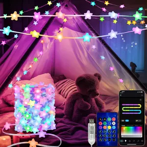 RGB Globe String Lights, 132 Balls DIY Color Changing Fairy Lights, USB Powered Remote & APP Control, Music Sync, Christmas Decorations