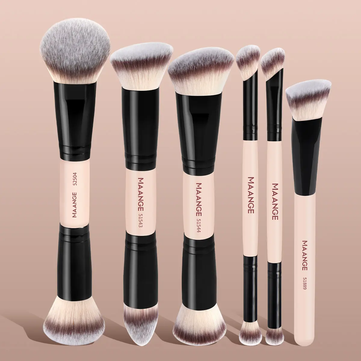 MAANGE 6pcs Makeup Brush Set, Face Makeup Brushes, Beauty Brush Set, Makeup Brush Kit, Foundation Brush Contour Brush Concealer Brush Nose Shadow Brush Eyeshadow Brush Smudge Brush Detail Brush, Makeup Blending Brush, Professional Cosmetic Tools