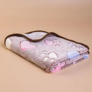 Cute Paw Pattern Pet Plush Blanket, 1 Count Soft Pet Blanket, Home Pet Blanket for Dog & Cat, Bedding