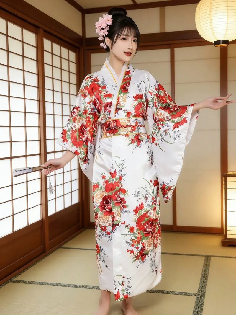 chinese dress ladies Lennon Women Kimono Robe-washable vegan silk for the modern you – niLuu main image 1