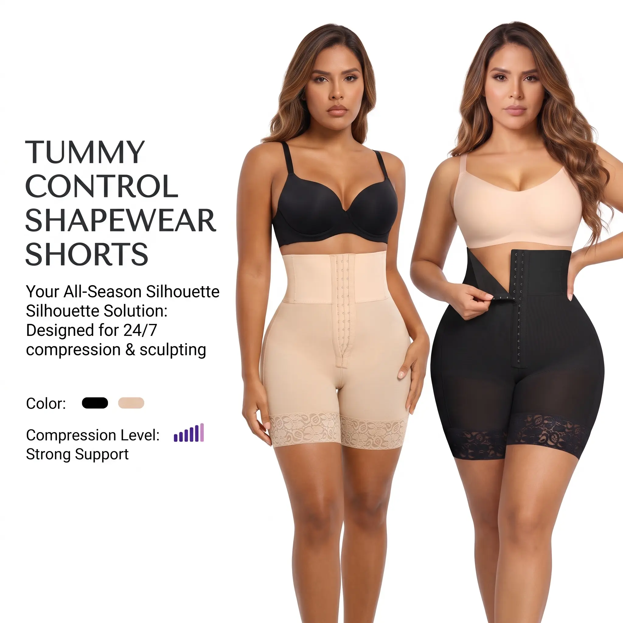 sleek silhouette Fajas Women's High Waist Shapewear Shorts, Tummy Control And Butt Lifting Shaper, Compression Lady Shapewear Panty Abdominal Belt Fit body shapewear faja fajas body shaper boost black  contouring friday thigh Womenswear Adjustable slimmer