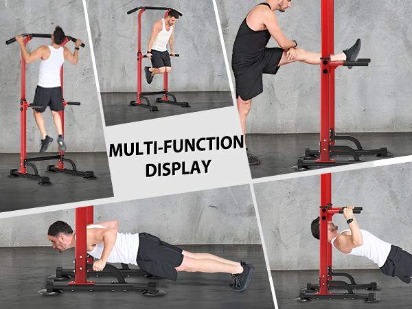 Power Tower Dip Station Pull Up Bar 32.3' H-Shaped Base Height Adjustable 330lbs Multi-Level Suction Cups 10 Levels for Home Fitness Use Whole Body Workout Exercise Equipment Power Tower Dip Station Pull Up Bar 32.3' H-Shaped Base Height Adjustable 330lbs Multi-Level Suction Cups 10 Levels for Home Fitness Use Whole Body Workout Exercise Equipment