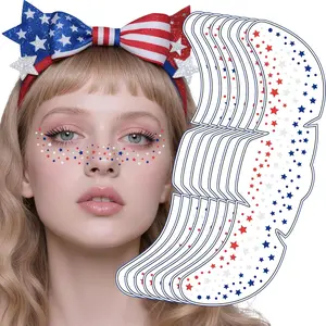 4th of July Outfits for Women 8 Pack Red White and Blue Freckles Patriotic Face Tattoos for Memorial Day Fourth of July Accessories for 250 Anniversary Party Favors Decorations