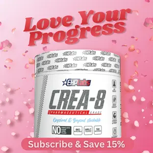 EHPlabs CREA-8 Micronized Creatine Monohydrate Powder - 100% Pure, Unflavored, Vegan-Friendly, 500g & 250g Tub Options for Strength, Endurance, and Recovery - Edible | New Year New Me