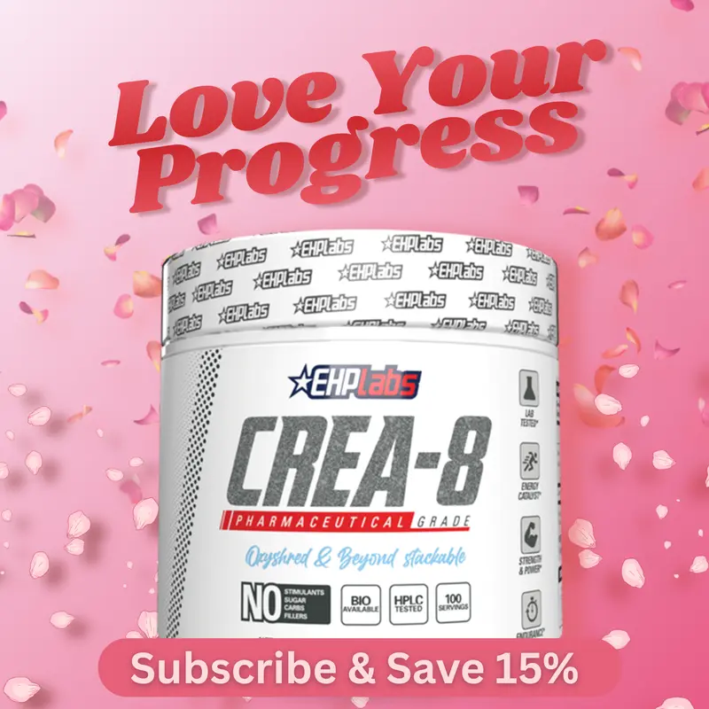 EHPlabs CREA-8 Micronized Creatine Monohydrate Powder - 100% Pure, Unflavored, Vegan-Friendly, 500g & 250g Tub Options for Strength, Endurance, and Recovery - Edible | New Year New Me