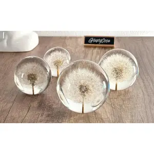 Dandelion resin paperweight