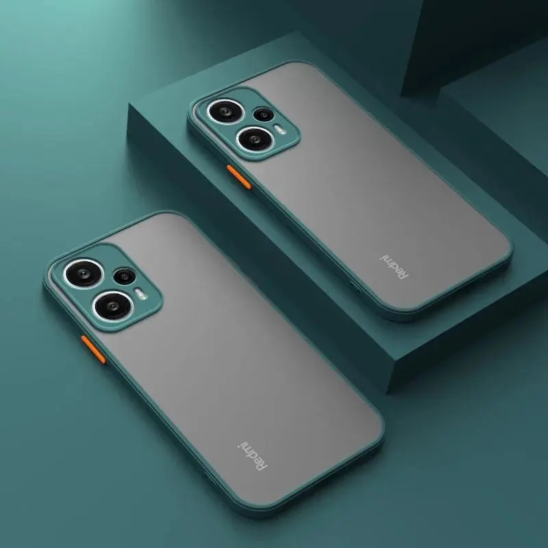 Luxury Hybrid Hard Back Cover Case For Xiaomi Redmi Note 12 4G 12S 12C Turbo Note12 Pro Plus 5G Matte Silicone Soft Coque