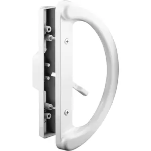 C 1225 Mortise Style Sliding Patio Door Handle Set - Replace Old or Damaged Door Handles Quickly and Easily, White Diecast Non-Keyed, Fits 3-15/16” Hole Spacing (1 Set)