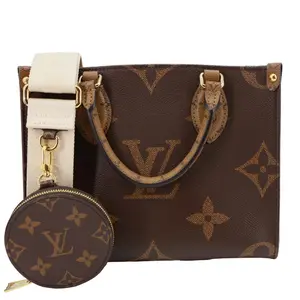 Pre-owned Louis Vuitton Canvas Shoulder Bags Onthego PM Giant Monogram Reverse Shoulder Bag Brown
