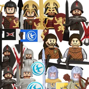 Military Building Blocks Solider Figures Gifts Toys Movie Science Fiction Series Medieval Knight Legion Weapons Shield Flag MOC