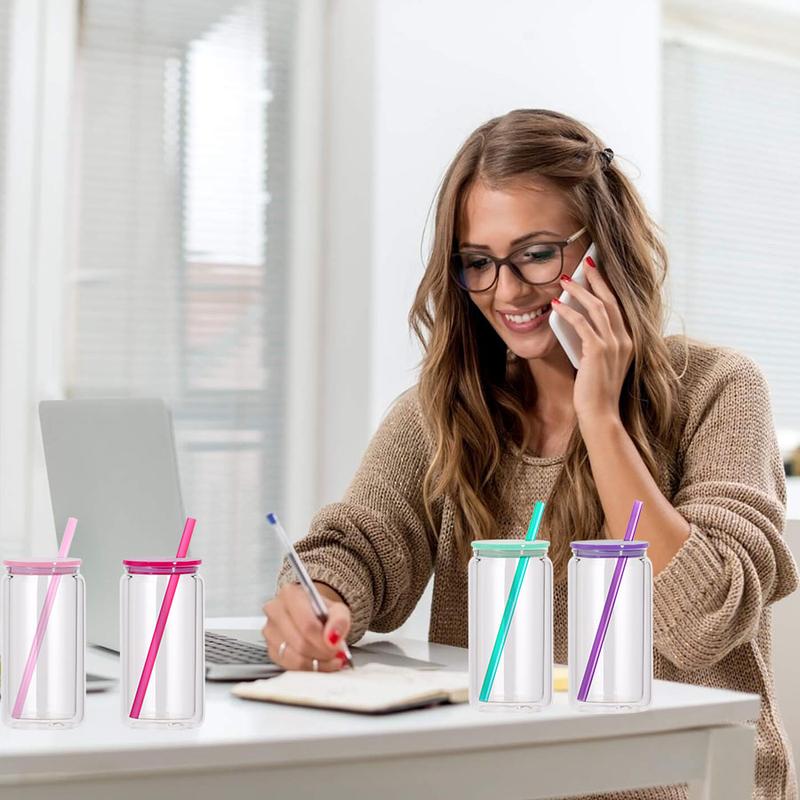 25/50PCS 16 oz Double Wall Plastic Snow Globe Tumbler with Lid & Straw for Cold Drinks and Snow Globe Glitter DIY Gift Waterbottletumbler Drinkware snow globe glitter diy