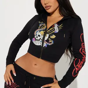 Ed Hardy NYC Zip Front Hoodie - fashion nova luxury