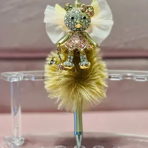 Fancy Beadable Pen Bling Bear