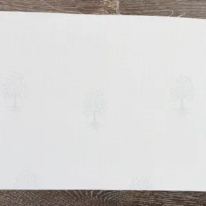 Tree of Life Printed Aida Cloth with Sparkles – Judaica Heritage Stitching Fabric