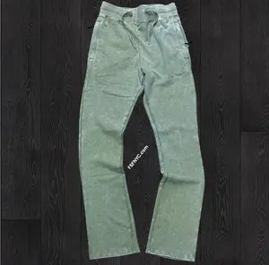 Narr - Mineral Wash Stacked Sweat Pants - Sage Green - 0713