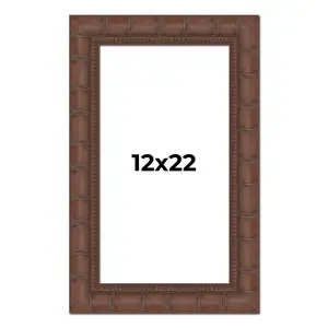 12x22 Brown Wide Bamboo Picture Frame - UV Acrylic, Foam Board Backing, Hanging Hardware