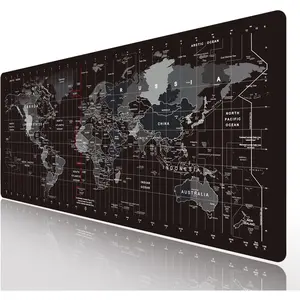 Large Gaming  Pad Extended XXL  Mat Long Desk Pad with Stitched Edges for Keyboard Home Office Gaming Work Big Desk Pad (35.4x15.7x0.12IN, 90x40),World Map
