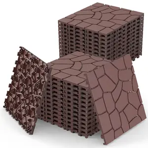 Plastic Interlocking Deck Tiles, 44 Pack, 12"x12" Square Waterproof All Weather Outdoor Indoor Patio Decking Tiles Durable Pvc Material