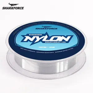 Sharkforce Nylon Fishing Line 7-40 Lbs, Transparent Monofilament, Strong Shock Absorber, 100m/128yds, Invisible Line for Fishing