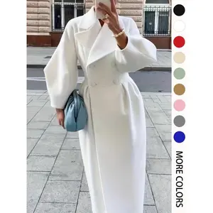 Women’s Vintage Palace-Style Long Coat, Autumn–Winter New Fashion Wide-Lapel Lantern-Sleeve Overcoat, Elegant Outerwear for Ladies