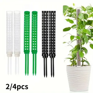4 Mesh Moss Poles, Used For Plants Like Monstera, Plastic Mesh Plant Stakes, Garden Grid, Suitable For Indoor Plants, Plastic Plant Support. Extendable Moss Sticks Are Ideal For Potted Climbing Plants (Filler Not Included)