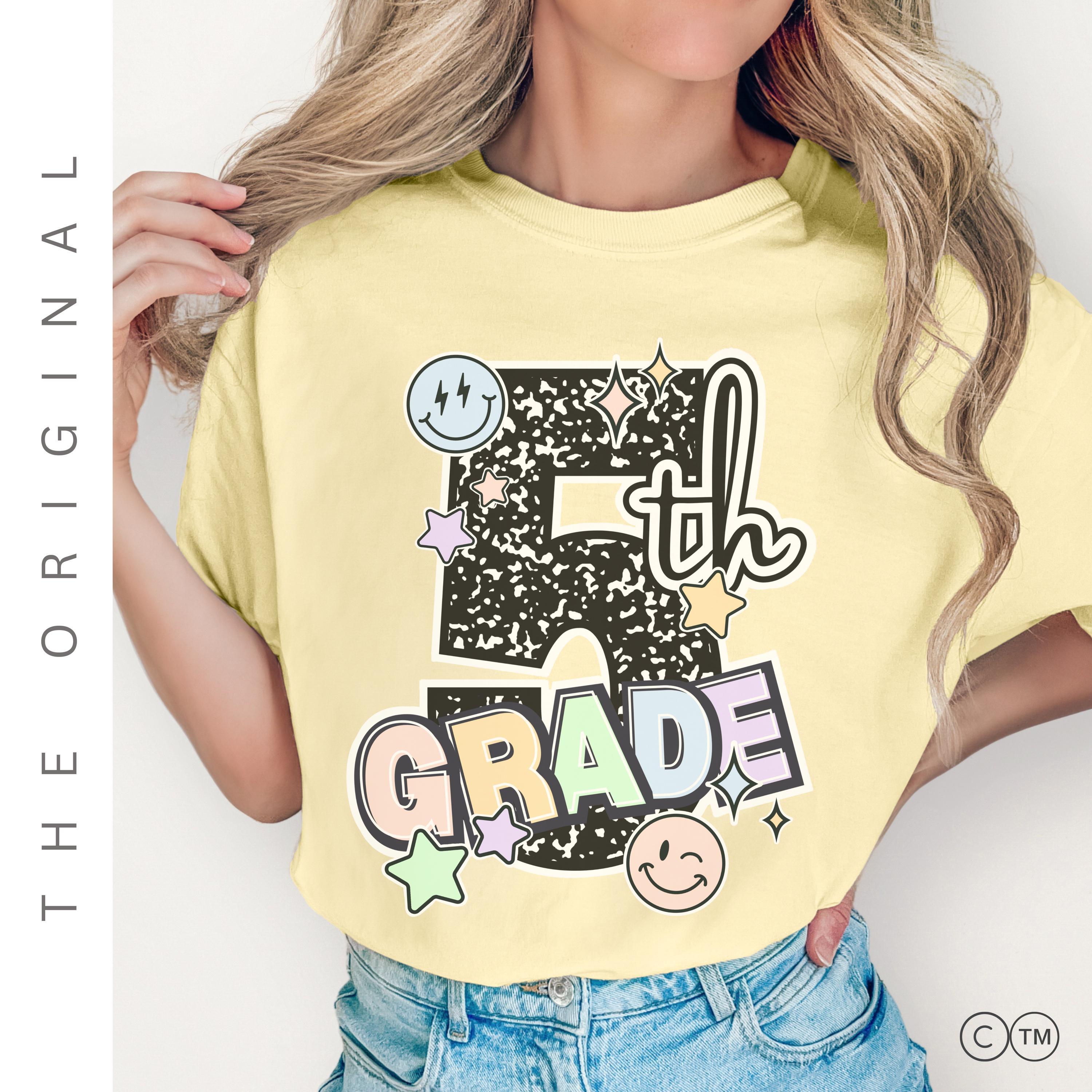 Fifth Grade Composition Notebook Teacher Shirt, 5th Grade Tee, First Day of School Matching TShirt, New Teacher Gift, Squad Team, Last Day