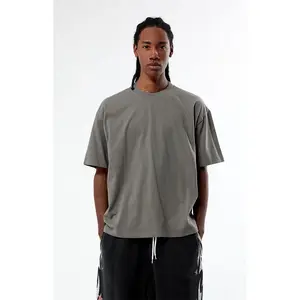 PS Basics Men's CharcoalÂ Basic Oversized T-Shirt
