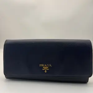 Pre-owned PRADA Saffiano leather long flap wallet