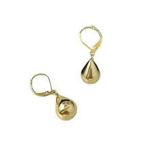 Leverback Metal Ball Teardrop Shape Dangle Drop Earrings for Women
