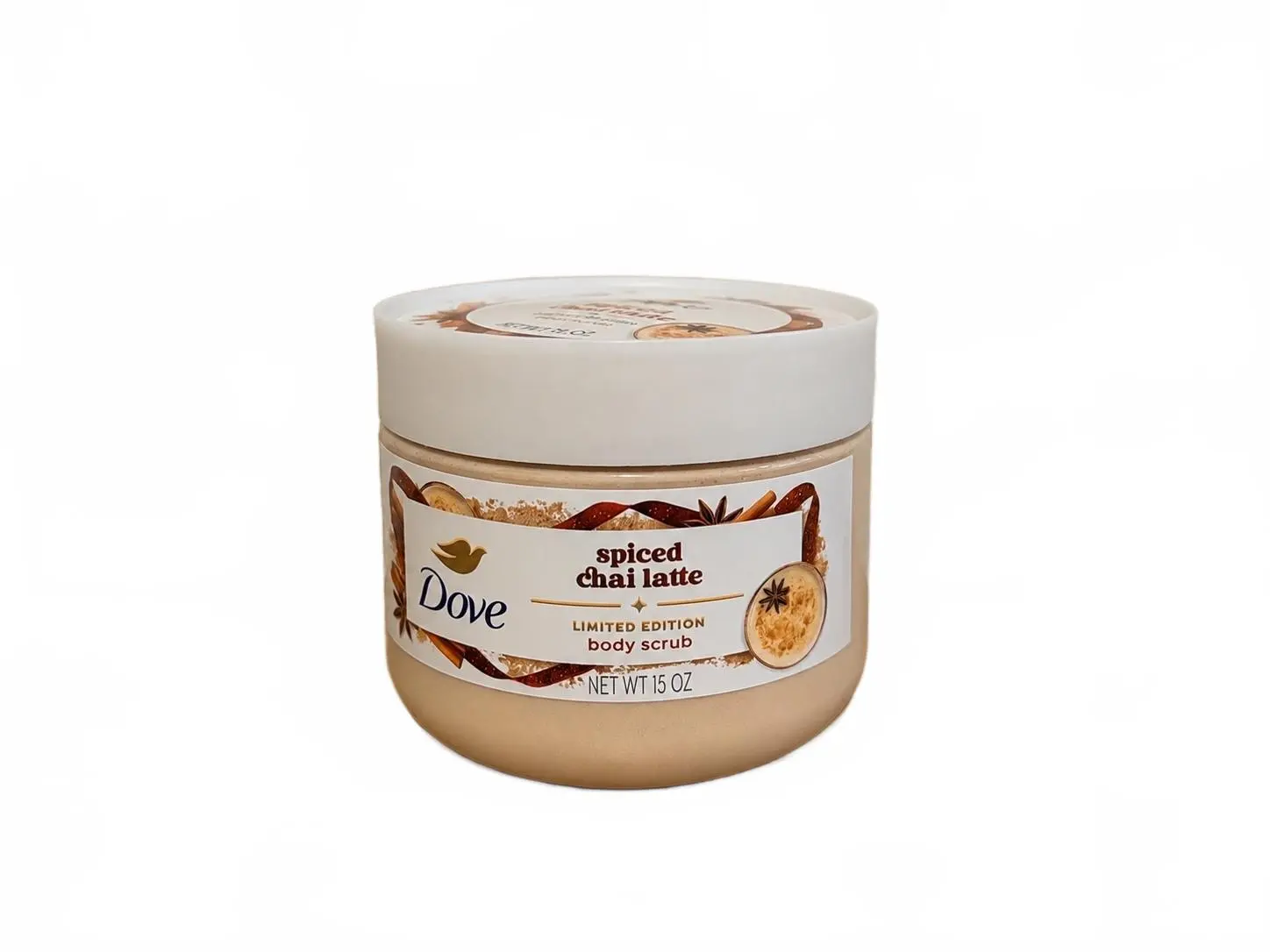 Dove Spiced Chai Latte Body Scrub - Limited Edition, 2-Pack, 15 oz, New, Cleanser, Smoothing Cosmetic Body Care with Rich Scent