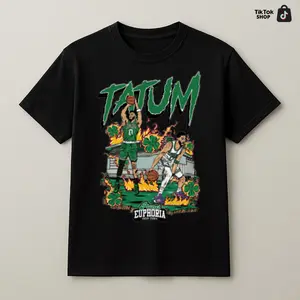 Basketball Star Graphic T-Shirt Streetwear Dunk Design Clover Theme Retro Sports Tee Unisex Cotton Casual Shirt for Men Women