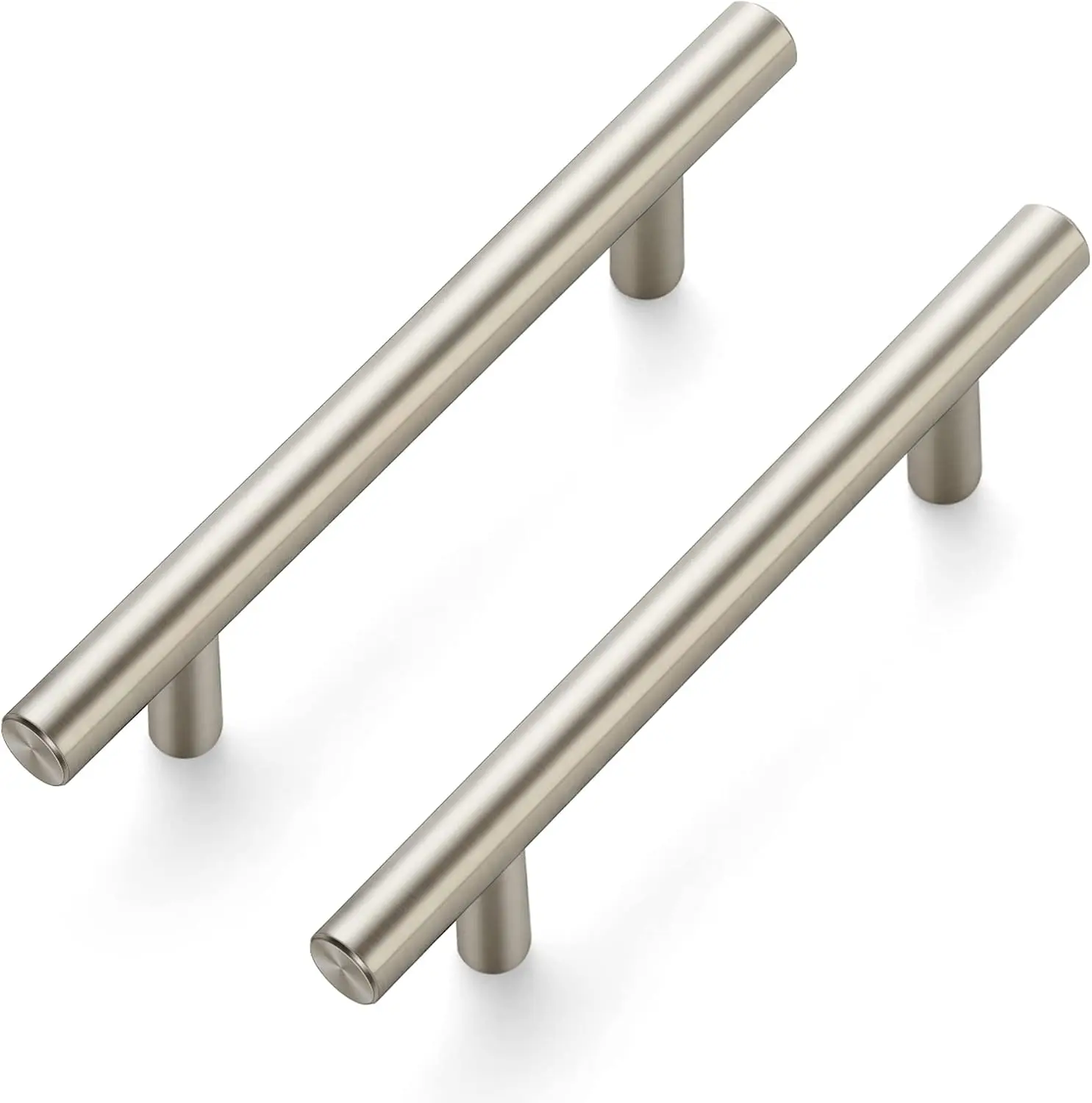 Brushed Nickel Cabinet Handles Round Drawer Pulls 6 Inch 30 Pack| 6"Length with 3.75" Hole Center, Stainless,, Cabinet, For Cupboards, Dressers, Cabinets