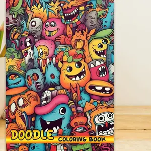 New Hot A4 Art Doodle Coloring Book, Thickened Coloring Book, Drawing Book, Fill-In-The-Blank Book, Ideal for Artists and Kids, Doodle Books