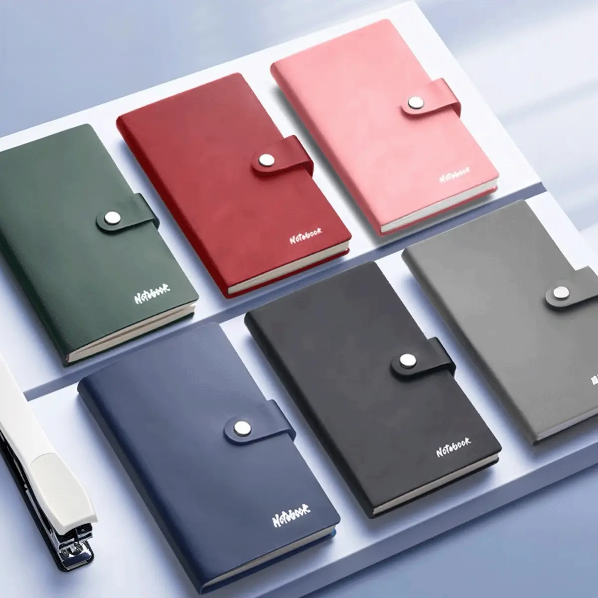 2pc Simple A7 Week Planer Mini Notebook PU Cover Pocket Journal Notepad (5.7*3.3inches) - 80gsm Thickened Lined Paper, Secure Button Closure - Perfect For Travel, Business Meetings & Daily Notes