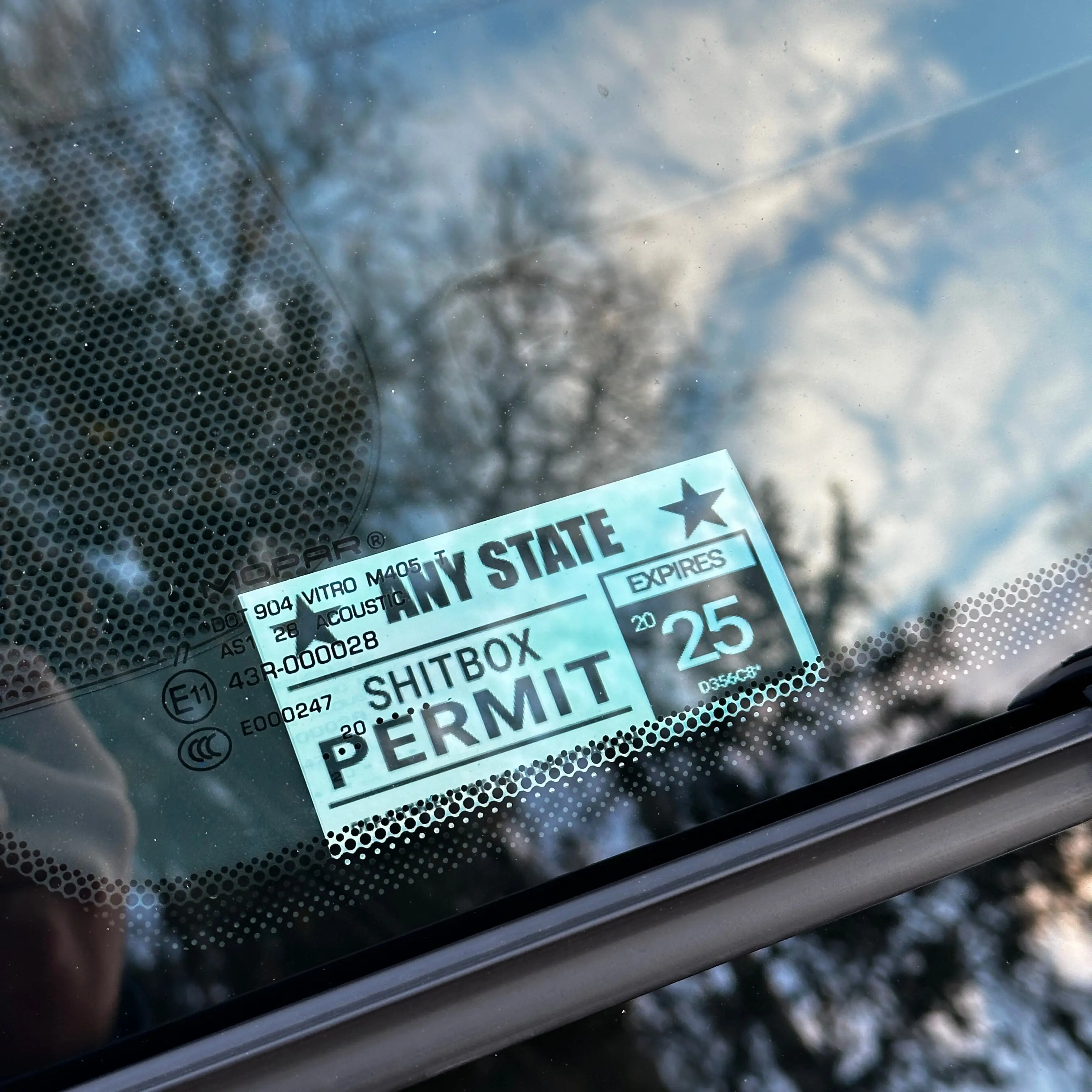 ANY STATE Sh!tbox Permit Sticker 3.5" x 2"
