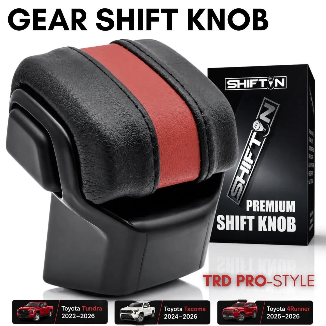 Gear Shift Knob for Toyota Tundra 2022- 2026, Tacoma 2024-2026, 4Runner 2025-2026, Sequoia 2023-2026, Aftermarket TRD Pro Style Shifter, Replacement for OEM Part 33504-0C110-C1
