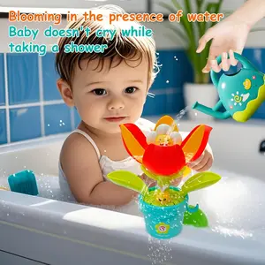 Interactive Sunflower Bath Toy Set with Automatic Sprayer, Safe and Fun for Kids, Unisex Bathroom Toy