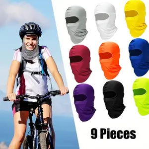 9pcs Men's and Women's Ski Mask, Sun Protection Cooling, Breathable Full Face Cover Scarf Bandana, Elastic Fit, Suitable for Cycling, Running, Camping Outdoor Activities, Halloween and Christmas Gifts