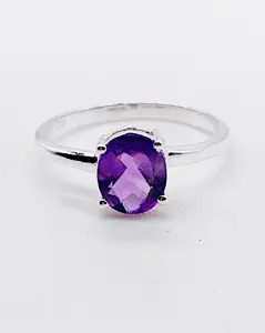AMETHYST CLAW RING